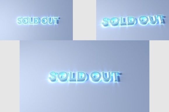 Download Sold out Text Blue Color Neon Effect JPG - Effect Collection