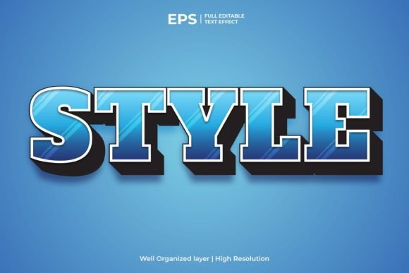 Download 3d Blue Style Editable Text Effect - Effect Collection