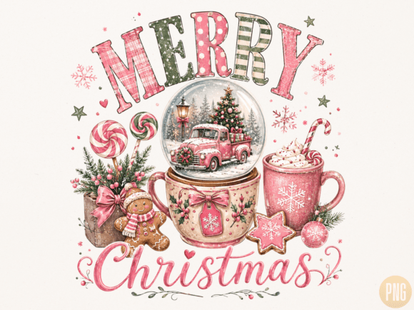 Download Merry Christmas Pink Snow Globe PNG - Pink Collection