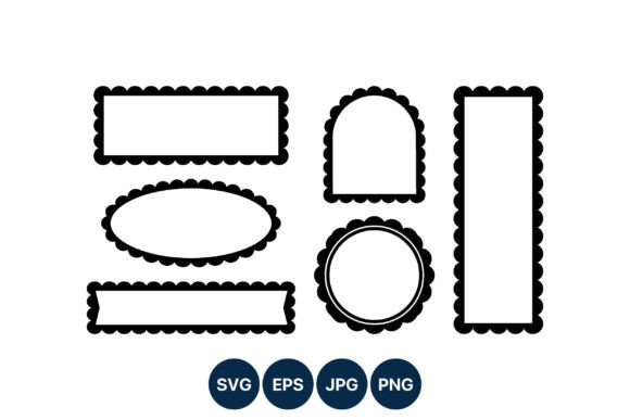 Download Black Scalloped Edge Frame Set - Frame set Collection