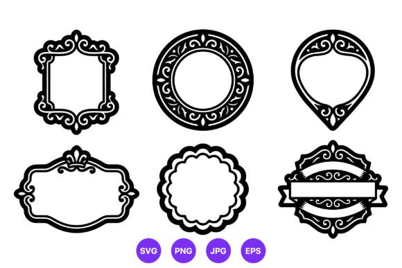 Download Black Ornamental Frame Set - Frame set Collection