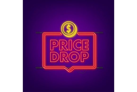 Download Price Drop Neon Banner Template Design. - Premium Bundle