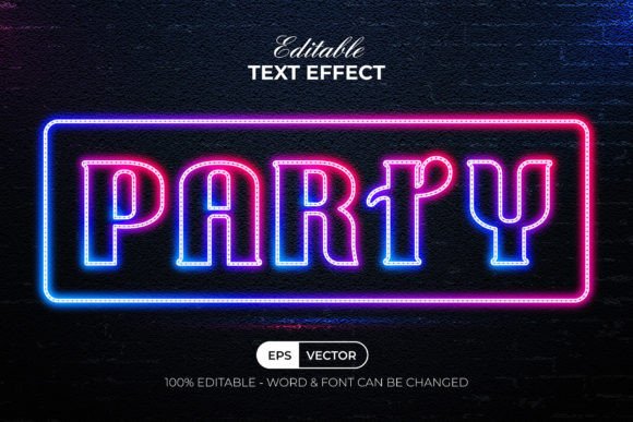 Download Party Neon Text Effect Style - Party Collection