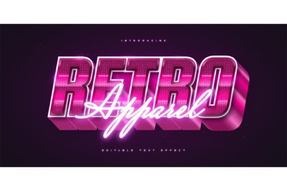 Download Bold Pink Retro Text with Neon Effect - Effect Collection