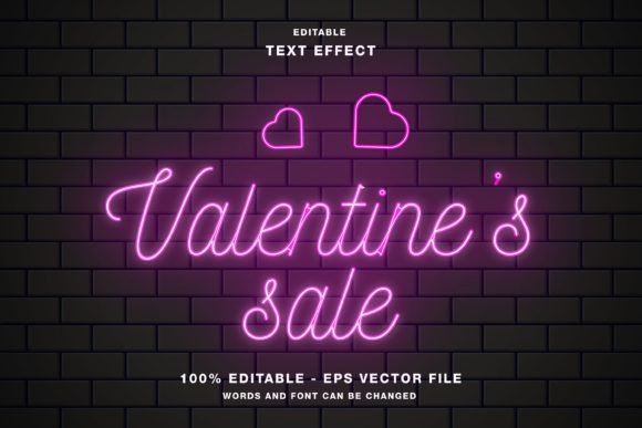 Download Valentine's Sale Neon Text Effect - Effect Collection