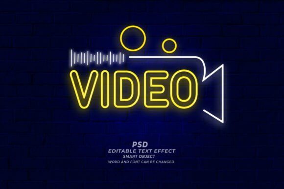 Download Video Neon Text Effect PSD - Effect Collection