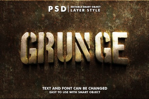 Download Grunge 3d Realistic Psd Text Effect - Effect Collection
