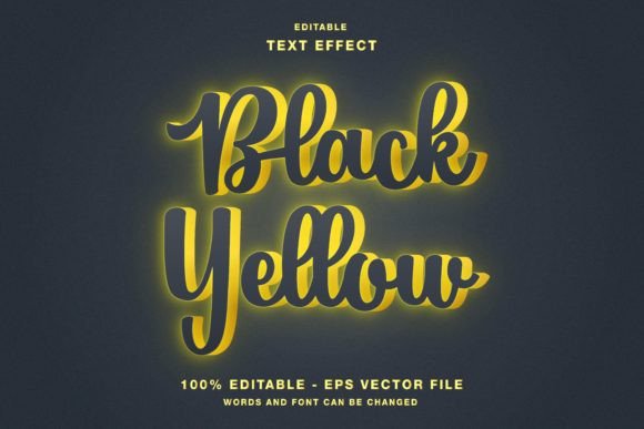 Download Black Yellow Neon Text Effect - Effect Collection