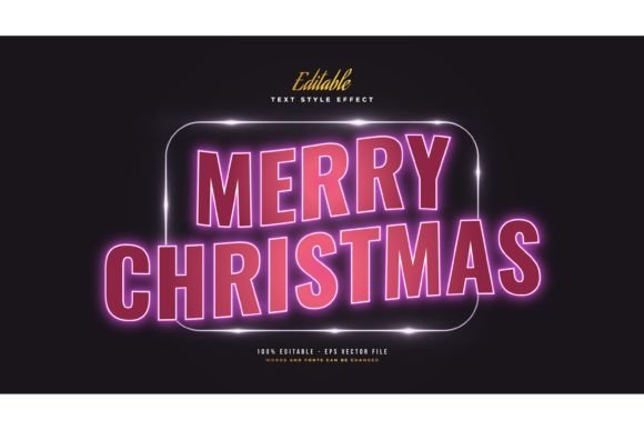 Download Christmas Text with Glowing Neon Effect - Effect Collection