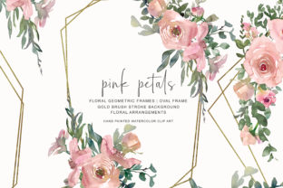 Download Watercolor Pink / Gold Floral Frame Set - Frame set Collection