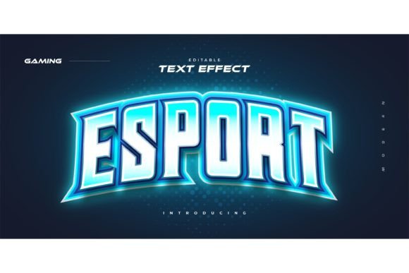 Download Blue E-sport Text Style with Neon Effect - Effect Collection