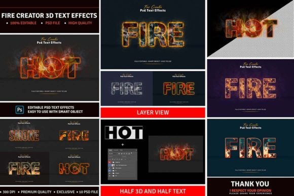 Download Editable Fire Text Effects - Effect Collection