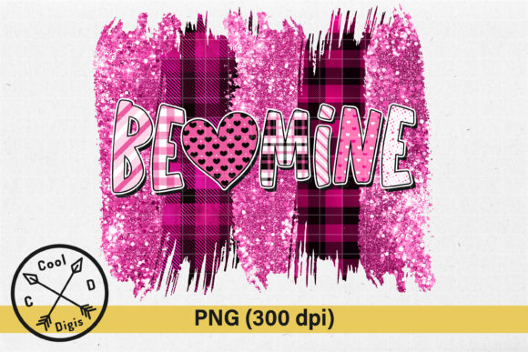 Download Be Mine Pink Gold Glitter Brush Strokes - Pink Collection