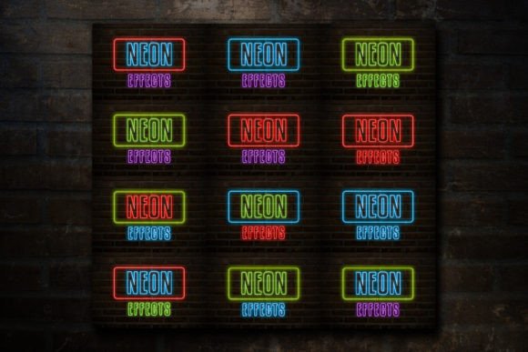 Download Neon Glow Editable Text Effect Bundle - Effect Collection