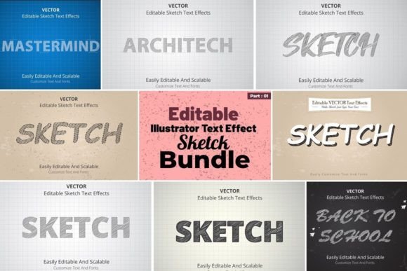 Download Illustrator Sketch Text Effect - Effect Collection