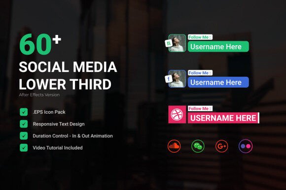 Download Social Media Lower Third | After Effects - Effect Collection